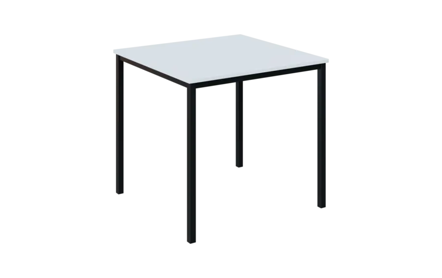 JPT 80 Jídelní stůl 800 x 800 mm, deska bílá / podnož černá